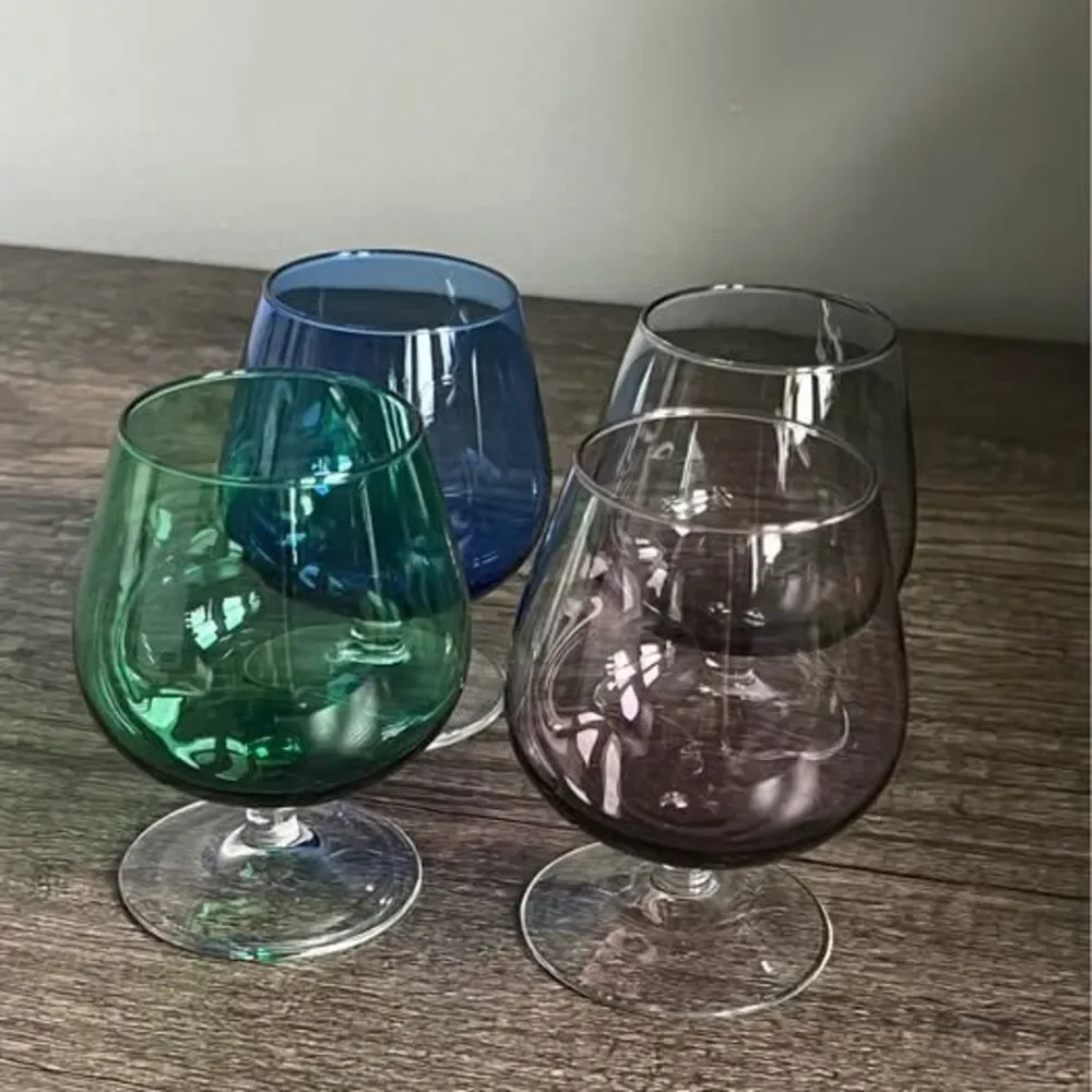 Four Multi-colored Cocktail Glasses